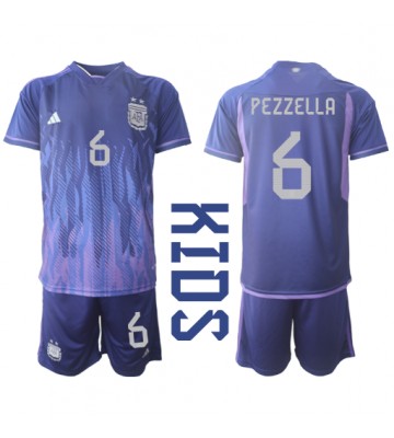 Lacne Dětský Futbalové dres Argentína German Pezzella #6 MS 2022 Krátky Rukáv - Preč (+ trenírky)